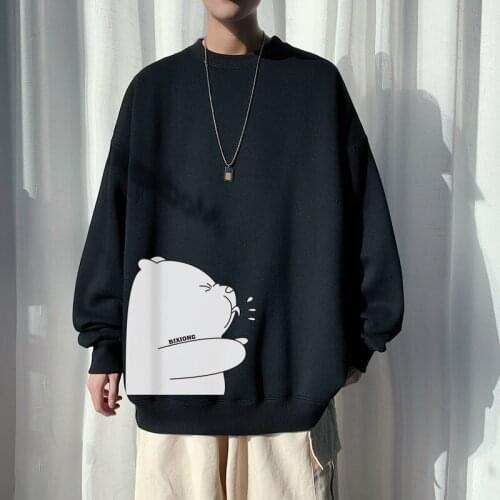 Fashion Brand Hoodies 2021 Black White Classic Spring Autumn Hip Hop Loose Casual Mens Sweatshirts Punk Streetwear Clothes