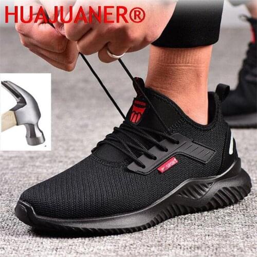 2021 Autumn Steel Toe Work Safety Shoes for Men Puncture Proof Security Boots Man Breathable Non-slip Industrial Sneakers Male