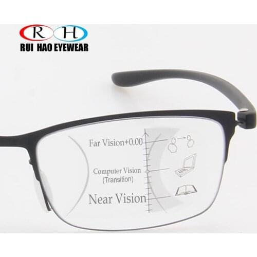 Anti Blue Ray Progressive Glasses Reading Presbyopia Eyeglasses Fashion Frame Clear Lenses Add +1.00~+3.50 Multifocal glasses