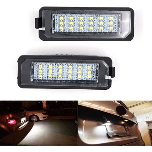Pair Car LED License Plate Light Error Free for Volkswagen Golf CC Eos Scirocco Beetle Phaeton Rabbit Passat