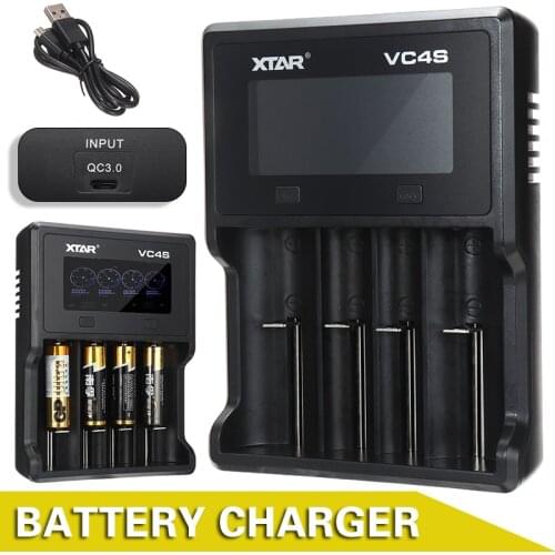 Portable VC4S Charger LCD Display High Speed Charging Station for Li-Ion 14500/14650/17500/18350 Batteries Accessories