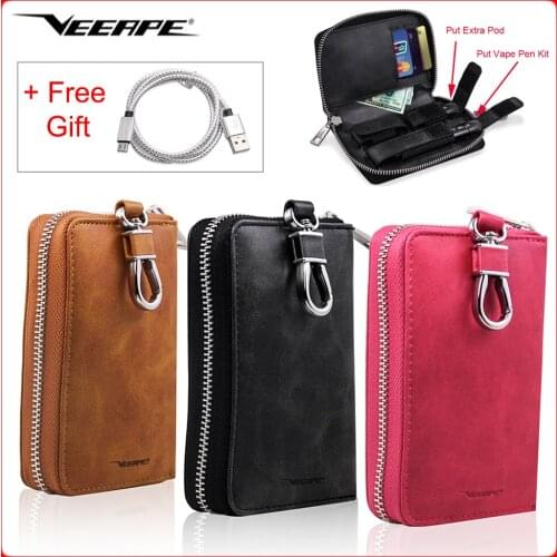 Portable Wallet Card Case Key Small Jewelry Watch bag Leather Wallet Pocket Pouch Protective Cover for Juul Multifunctional