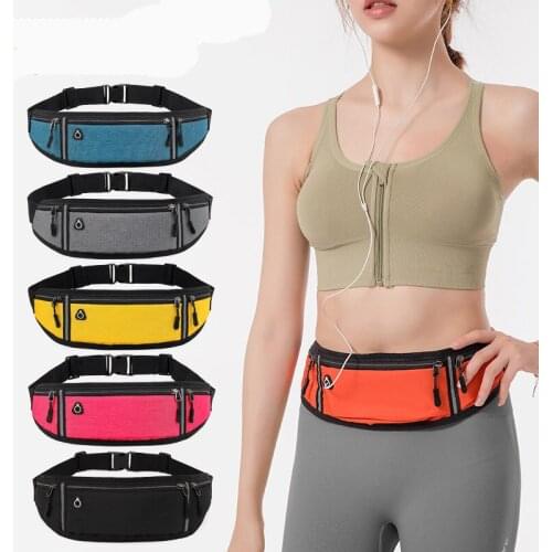 Running Waist Bag Sports Belt Pouch Mobile Phone Bag Men Women Hidden Pouch Gym Sports Bags Hiking Cycling Fitness Waist Pack