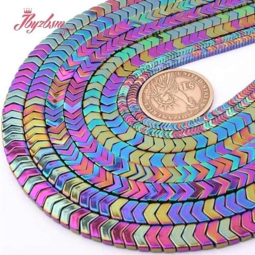 AAA+ Retention Hematite Multicolor 1x3/3x6/2x6/3x8mm Loose Natural Stone Beads For Necklace Bracelet Jewelry Making Strand 15"