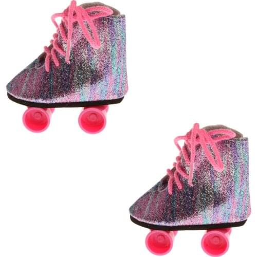 Multicolor Roller Skates Shoes for 18 inch American Doll My Life Dolls Accs