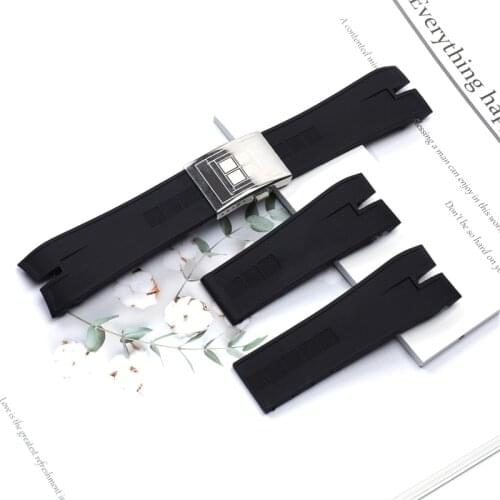 High-quality Black Nature Rubber Silicone Watchband Watch Band For Roger Dubuis Strap For EasyDiver Belt 46mm Dial Buckle With T
