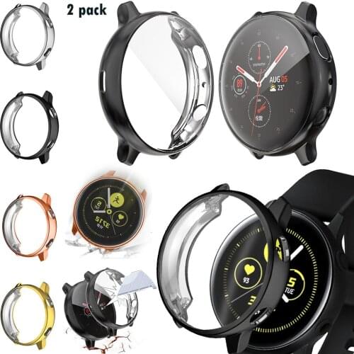 Silicone Protective Case For Samsung Galaxy Watch active 2 44mm 40mm Accessories Galaxy active TPU Full Screen Protector cover