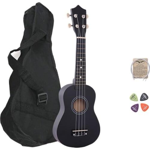 21 Inch Wooden Multi-color Ukulele with Black Oxford Backpack Ukulele Bag ChildrenS Toy Beginner Stringed Musical Instrument