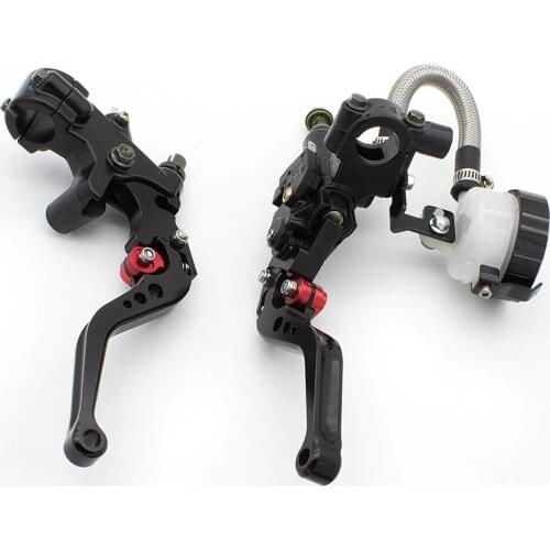 7/8" Universal Motorcycle Brake Clutch Levers Master Cylinder Reservoir Set For Honda Suzuki Kawasaki Yamaha Ducati 125CC-300CC