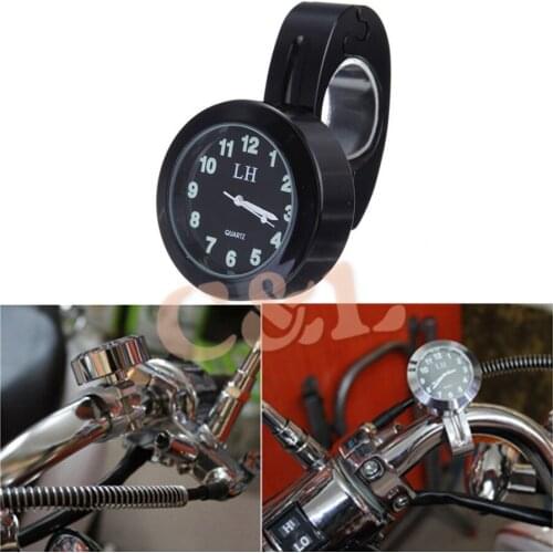 7/8" 1" Universal Motorcycle Motorbike Bike Handlebar Bar Mount Clock Waterproof