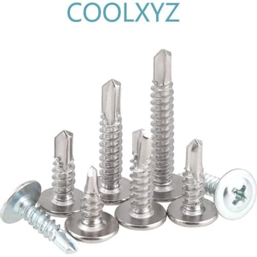 410 Stainless Steel Cross Large Pan head Drill tail Self Tapping Screw Phillips Truss Self Drilling screws m4.2M4.8 10pcs