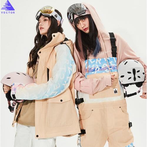 Waterproof Ski Suit 2021 New Women Keep Warm Windproof Snowboard Jacket Female Snowboarding Set Hooded Clothing for Snow Sports