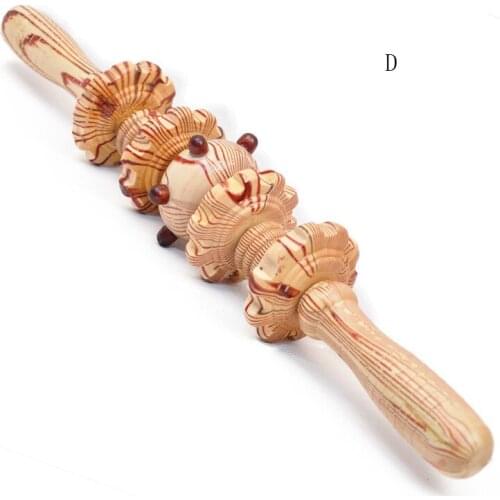 Yoga meridian great thick round wheels Whole body massage roller pounded his waist back massage neck leg wooden massager