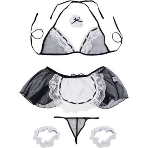 Womens Lingerie Sheer Naughty Maid Costume