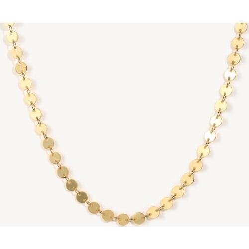 CANNER Real 925 Sterling Silver Necklace For Women 2020 Jewelry Diamond Chain Necklace Simple Paperclip Flat Snake Disc Collar