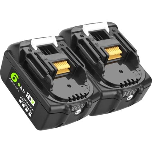 2Pack 18V 6000mAh Rechargeable For Makita Power Tools Battery with LED Li-ion Replacement LXT BL1860 1850 18 v 6A