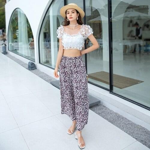 Three Piece Swimsuit Korean Style Plus Size Swimwear Pants Women 2021 Beach Lovely Swimming Suit For Ladies Retro Closed Lace