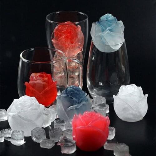 3D Rose Silicone Mold DIY Ice Maker Household Use Cool Whiskey Wine Kitchen Tools Pudding Ice Cream Mold