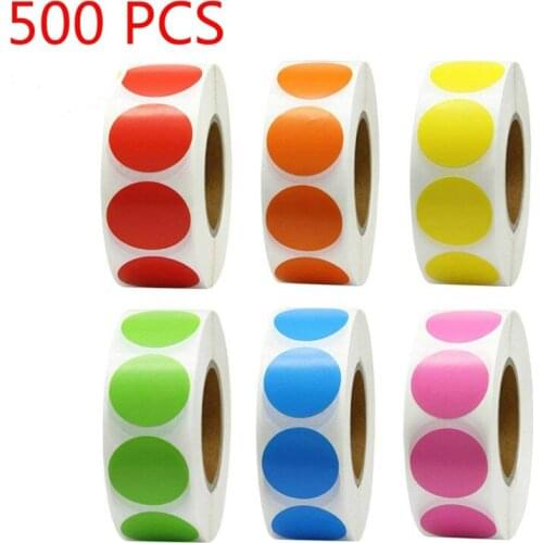 500Pcs/Roll Chroma Label Color Code Dot Labels stickers 1 inch red, green, white, Teacher Office Supplies stationery stickers