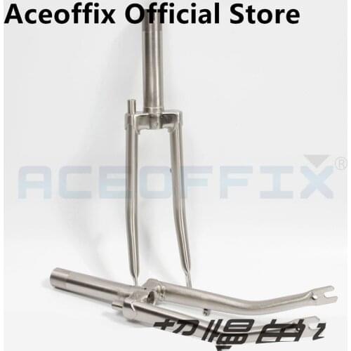 ACEOFFIX for Brompton 2021 Folding Bike Nickel Plated Chrome Molybdenum Steel Front Fork 74mm