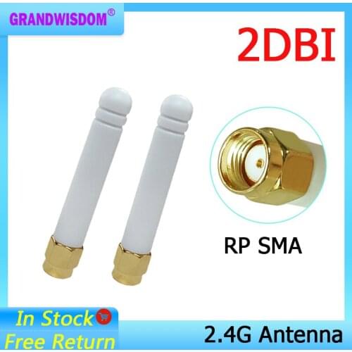 2.4 GHz WiFi Antenna 2dBi Aerial RP-SMA Male Connector 2.4ghz antena wi fi antenne For PCI Card USB Wireless Router Wifi Booster