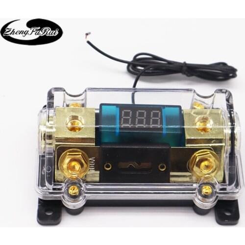 Car audio transparent fuse holder, fuse box, fuse box with digital display, one out and one spot supply