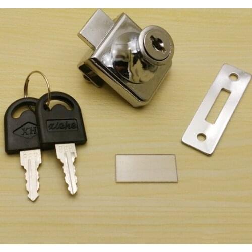 1 Set Single Glass Lock Zinc Alloy Showcase Cabinet Door Cylinder Sliding Push Door Locks For Furniture Hardware Accessories