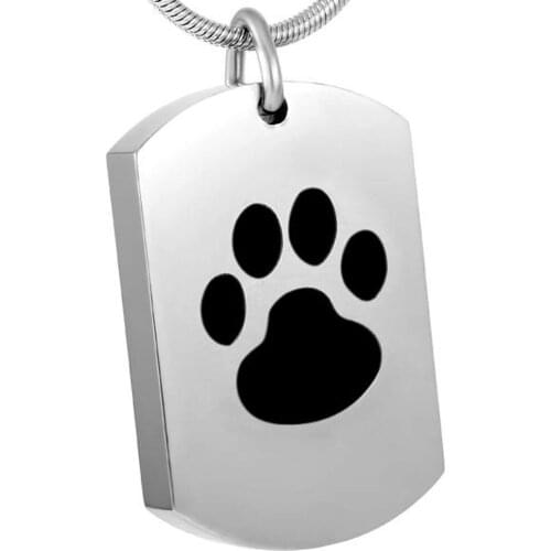 CMJ8416 Engravable Paw Memorial Urn Necklace ,Pet Dog Cat Ashes Pendant Cremation Jewelry Accessories Wholesale or Retail