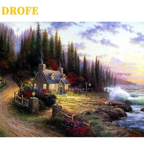DROFE DIY Frame Painting By Numbers Wooden Frame 40x50cm Combination Unique Gift Wall Art Picture Artworks Home Decor
