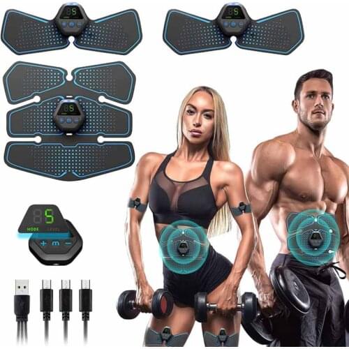EMS Abdominal Muscle Stimulator With LCD Display Abs Trainer Men Women Workout Exercise Weight Loss Home Gym Fitness Equipment