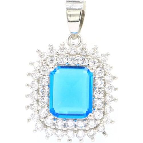 28x15mm Stunning Big Gemstone 18x15mm Smokey Topaz Paris Blue Topaz Daily Wear Silver Pendant Eye Catching