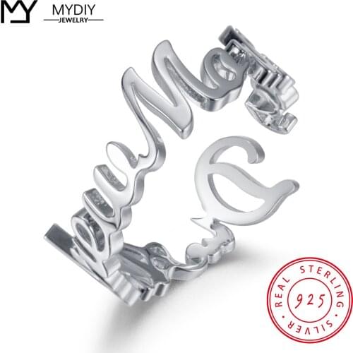 Dainty Custom Name Ring Personalized Name Ring Party Wedding Custom Rings For Women 925 Silver Jewelry Not Fade Charm Gifts