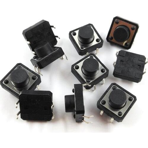 12*12*7 MM Switch Micro-switch Key Four-pin Plug-in 12x12x7 Copper Foot SWITCHES 10PCS/LOT