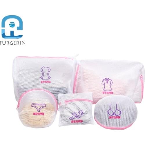 FURGERIN Layer Mesh Laundry Bag Zippered Foldable Nylon Travel Storage Bags Clothes Bra Underwear Protector for Washing Machines