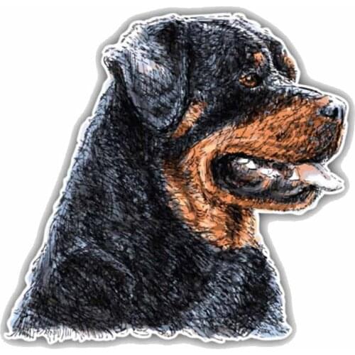 Lovely Rottweiler Dog Head Car Sticker Waterproof Decal Laptop Suitcase Truck Motorcycle Auto Accessories PVC,14cm*14cm