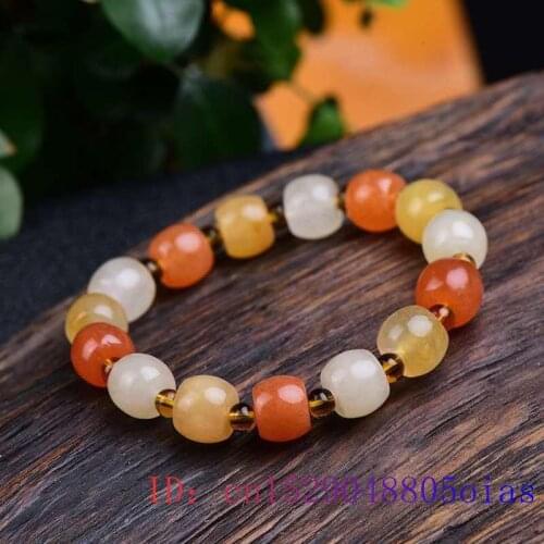 Jade pink beads Bracelet Gold Jade Bracelet Green 8mm Bangle Charm Jadeite tie Amulet Fashion Gifts Natural Jewellery