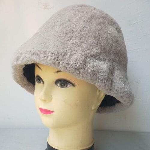 2021 New Winter Women Real Rex Rabbit Fur Hat Warm Fashion Natural Fur Cap Female Genuine Fur Hats