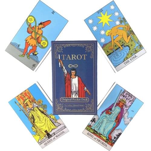 Original Pocket Tarot Deck Leisure Party Table Game High Quality Fortune-telling Prophecy Oracle Cards With Guide Book