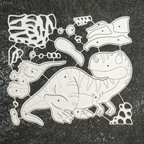 P15D Dinosaurs Carbon Steel Scrapbooking Embossing Stencil, DIY Printing Steel Mould for Album Paper Card Making