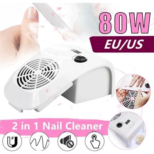2 In 1 Nail Dust Vacuum Cleaner for Manicure Machine Uv Led Lamp Nail Dust Collector Extractor Fan Vacuum Cleaner Nail Manicure
