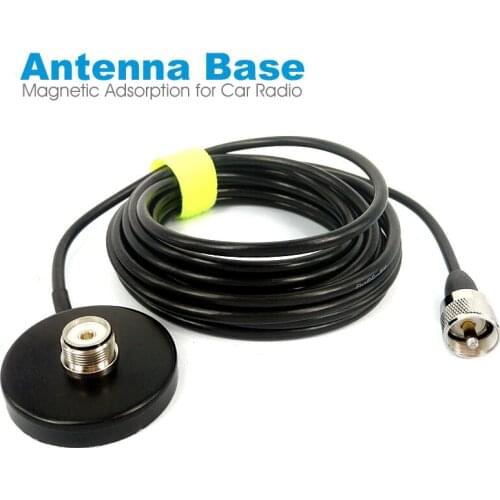 Walkie Talkie Car Radio Antenna Magnet Mount Bracket Base UHF PL259 So239 Port Connectors 5M Feeder Cable