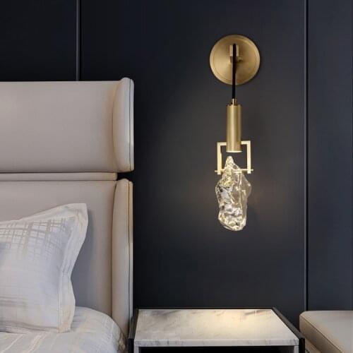 Luxury Copper Crystal Decorative Wall Lamp Gold Lustre Home Decor Bedroom Bedside Lamp Living/Model Room Sofa Background Study