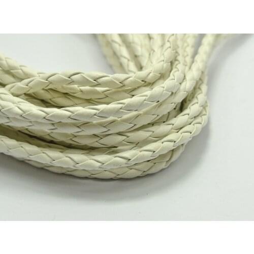 16.4 Feets White Braided Bolo Leatherette Jewelry Cord 4mm