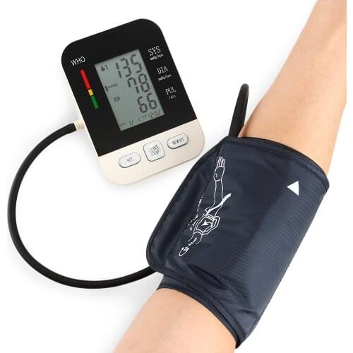 Digital LCD Blood Pressure Monitor BP Tonometer Meter Tensiometro USB Rechargeable Sphygmomanometer Presion Arterial Pulsometer