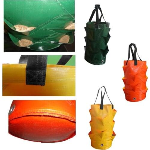 IN STOCK 3-gallon Strawberry Planting bag Hanging Flower Planting Bag Multi-mouth Container Bag Planter Pouch Plant Growing Pot