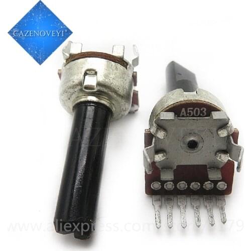 1pcs/lot RK1212G vertical double volume potentiometer B503 B50K / rachis white shell handle length 10mm 13mm In Stock