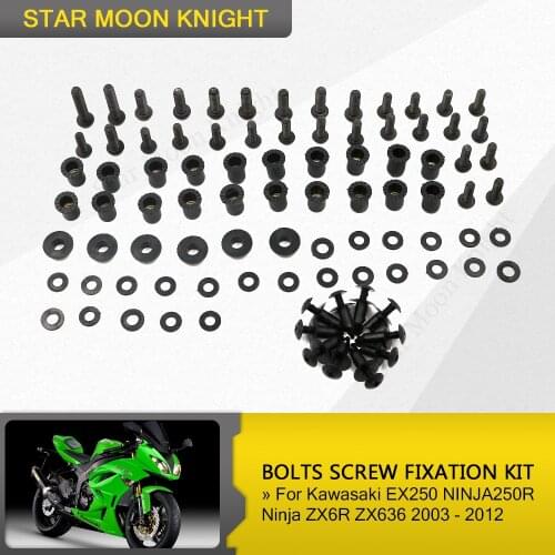 Motorcycle Complete Fairing Bolts Screw For Kawasaki EX250 NINJA250R Ninja ZX6R ZX636 2003 - 2012 2011 2010 2009 2008 2007