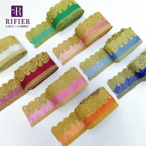 5 Yards Embroidery Lace Ribbon Tape For Gambia Women Daily Dresses DIY Sewing Decoration Laces Trim Accessories Lace Fabrics