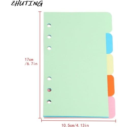 5Pcs Refills 6 Hole Blank Colorful Paper for A5 A6 Loose Leaf Binder Notebook