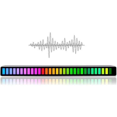 Sound Reactive LED Light Bar, Ambient Light 32 Bit RGB Colorful Sound Control Music Rhythm Dynamic Display Strip Light